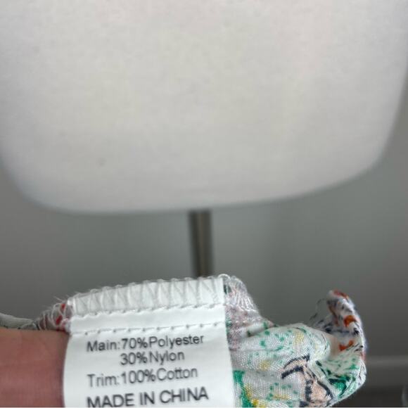 Ruby Ya Ya Off White Multi Floral Lace Peasant Top Medium - Picture 9 of 9